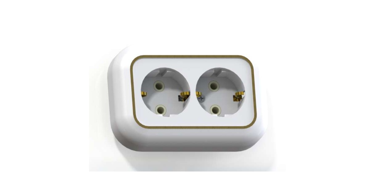 Купить Розетка 2-м СП Валентина РС16-830 16А IP20 с заземл. бел./зол. Кунцево 5448 Кунцево-Электро оптом в Москве