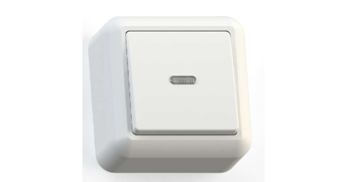 Купить Выключатель 1-кл. ОП Оптима 10А IP20 А110-386 с индикацией с монтаж. пластиной бел. Кунцево 8001 Кунцево-Электро оптом в Москве