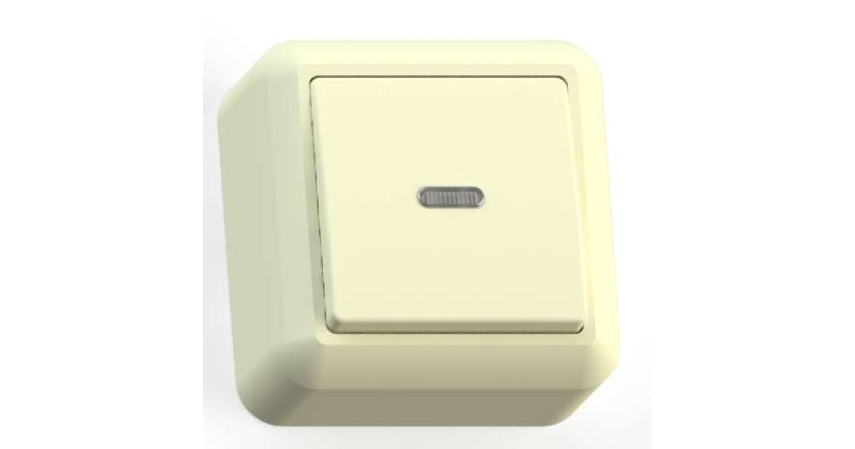 Купить Выключатель 1-кл. ОП Оптима 10А IP20 А110-386 с индикацией с монтаж. пластиной сл. кость Кунцево 8031 Кунцево-Электро оптом в Москве