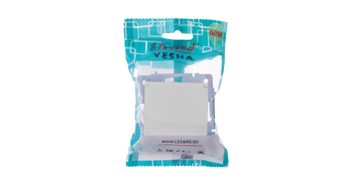 Купить Розетка 1-м СП Vesna с заземл. с крышкой ПБТ механизм бел. 742-0288-123B Lezard оптом в Москве