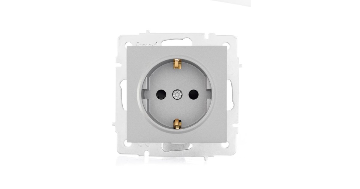 Купить Розетка 1-м СП Vesna с заземл. защ. шторки ПБТ механизм платина 742-3588-124B Lezard оптом в Москве