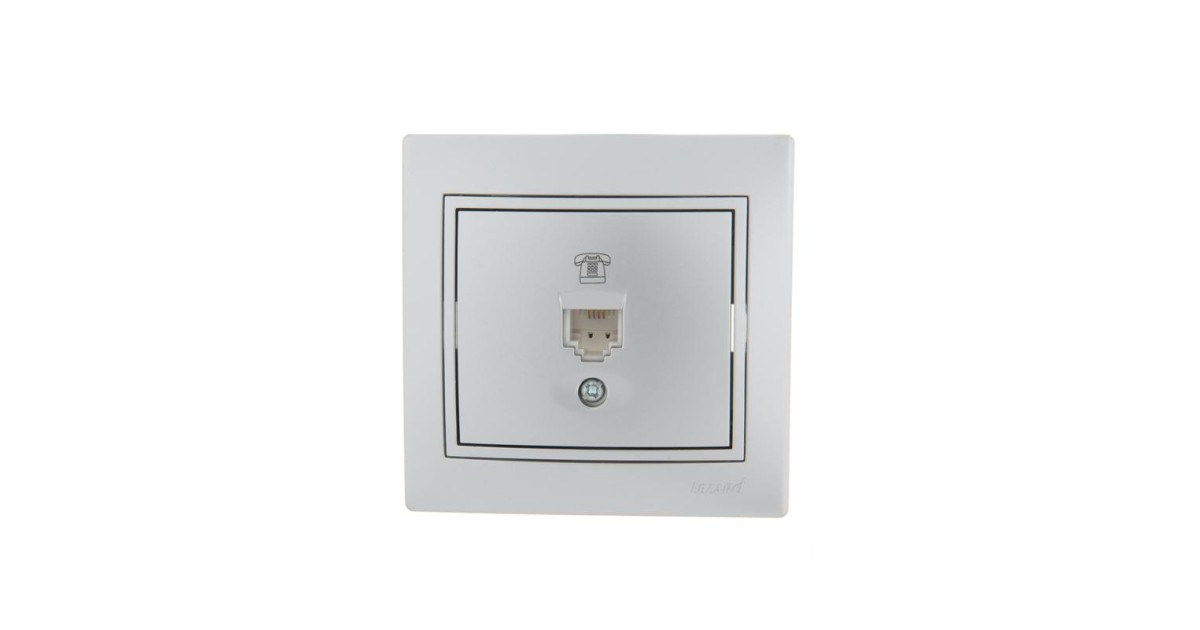 Купить Розетка телефонная 1-м СП Mira RJ11 сер. метал. 701-1010-137 Lezard оптом в Москве