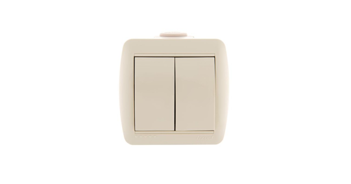Купить Выключатель 2-кл. ОП Nata 10А IP20 крем. 710-0300-101 Lezard оптом в Москве