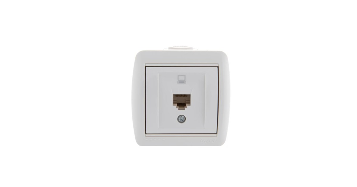 Купить Розетка компьютерная 1-м ОП Nata RJ45 бел. 710-0200-139 Lezard оптом в Москве