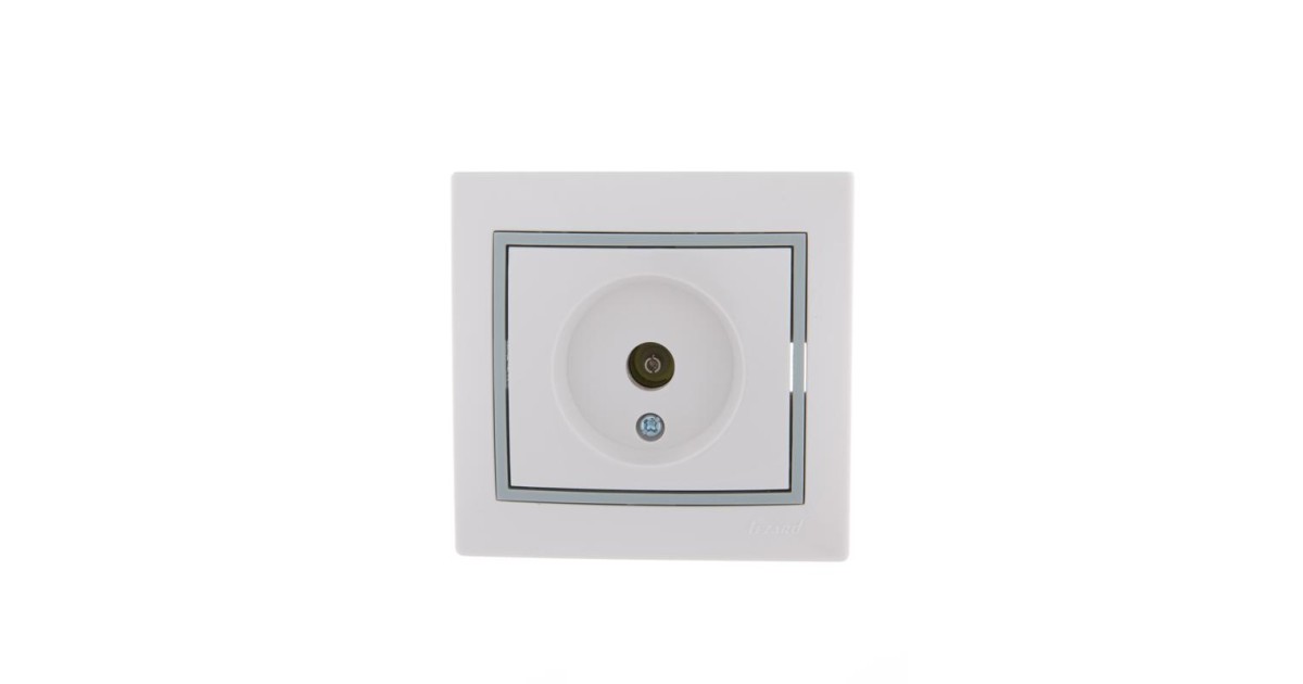 Купить Розетка телевизионная оконечная TV СП Mira 16А IP20 с сер. вставкой бел. 701-0215-130 Lezard оптом в Москве