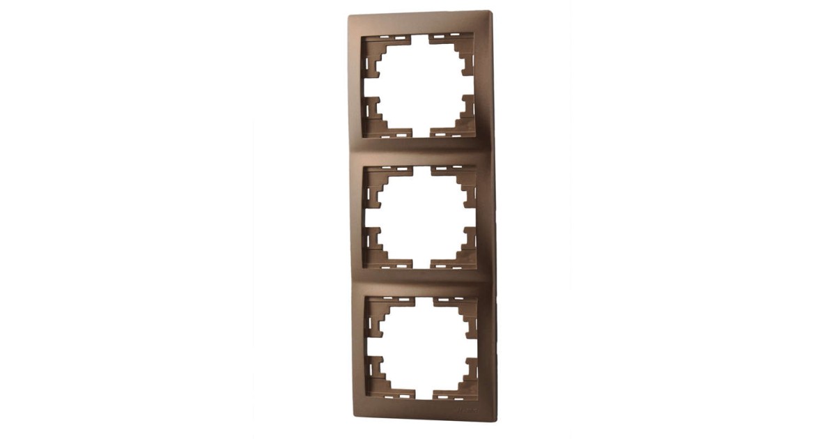 Купить Рамка 3-м Mira вертикал. свет. корич. 701-3100-153 Lezard оптом в Москве