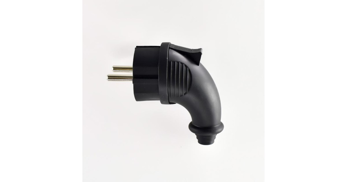 Купить Вилка угловая 16А 2P+PE 220-240В каучук 106-0400-0108/108 Lezard оптом в Москве