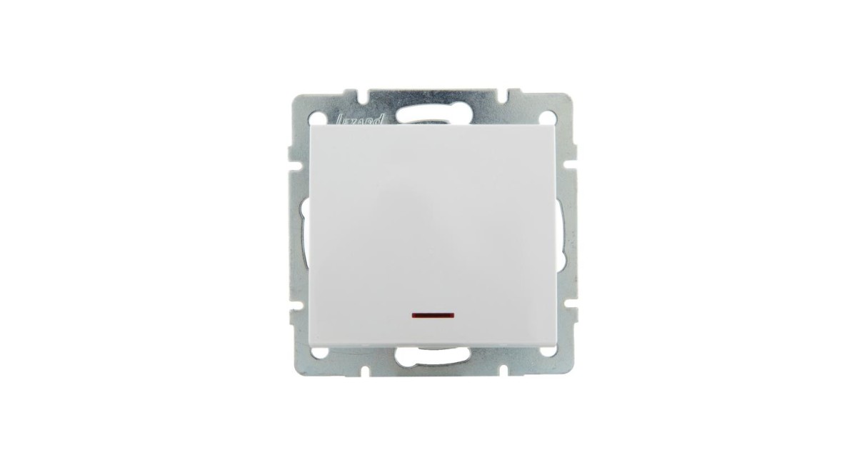 Купить Выключатель RAIN с подсветкой белый механизм 703-0288-111 Lezard оптом в Москве