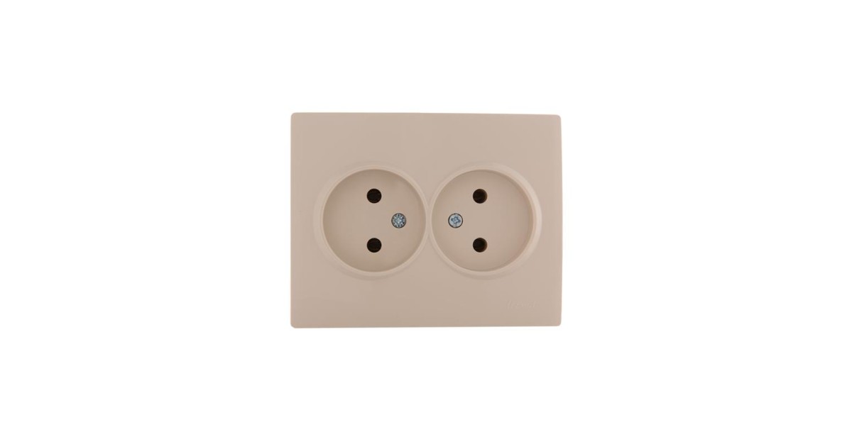 Купить Розетка 2-м СП Karina 16А IP20 без заземл. термопласт крем. 707-0300-128B Lezard оптом в Москве