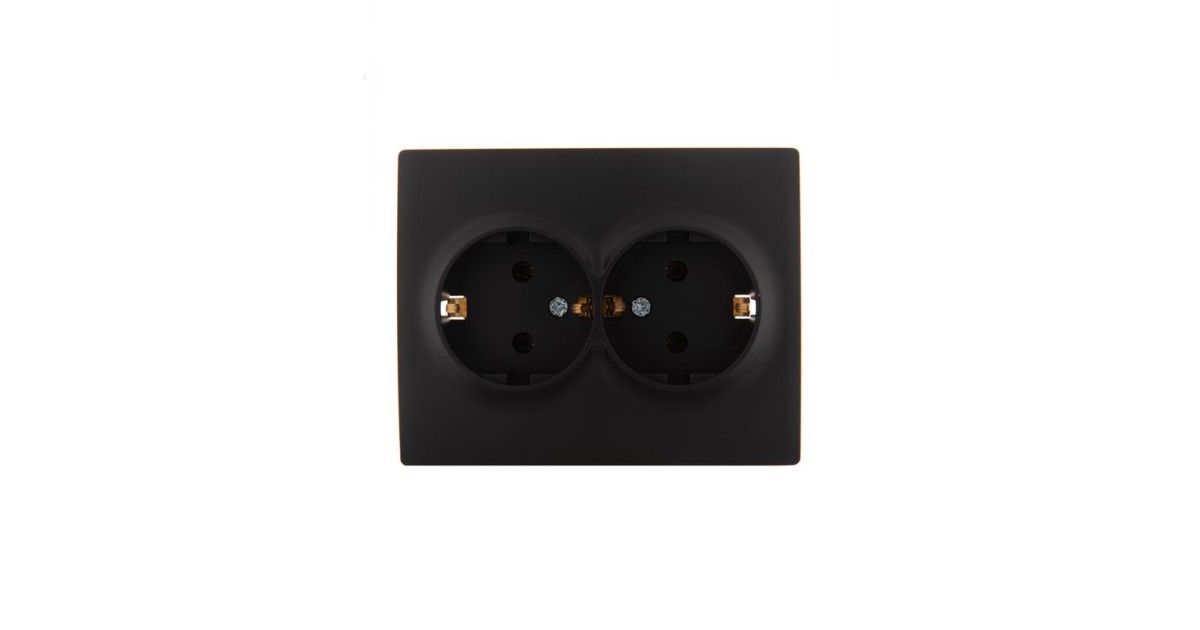 Купить Розетка 2-м СП Karina с заземл. термопласт черн. бархат 707-4200-127B Lezard оптом в Москве