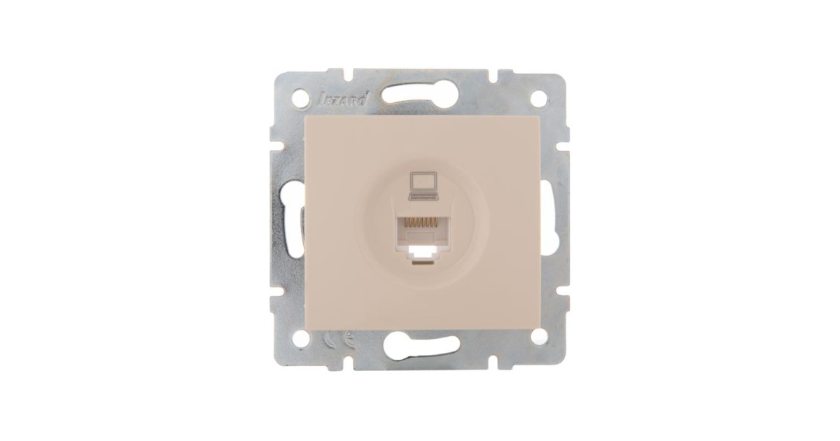 Купить Розетка компьютерная 1-м СП Karina RJ45 механизм крем. 707-0388-139 Lezard оптом в Москве
