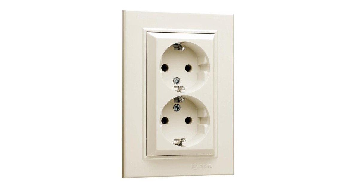 Купить Розетка 2-м СП Karea 16А IP20 с/з крем. 56010082 Makel оптом в Москве
