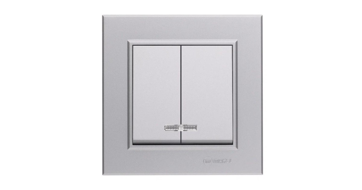 Купить Выключатель 2-кл. СП Karea 10А IP20 сереб. 56065003 Makel оптом в Москве