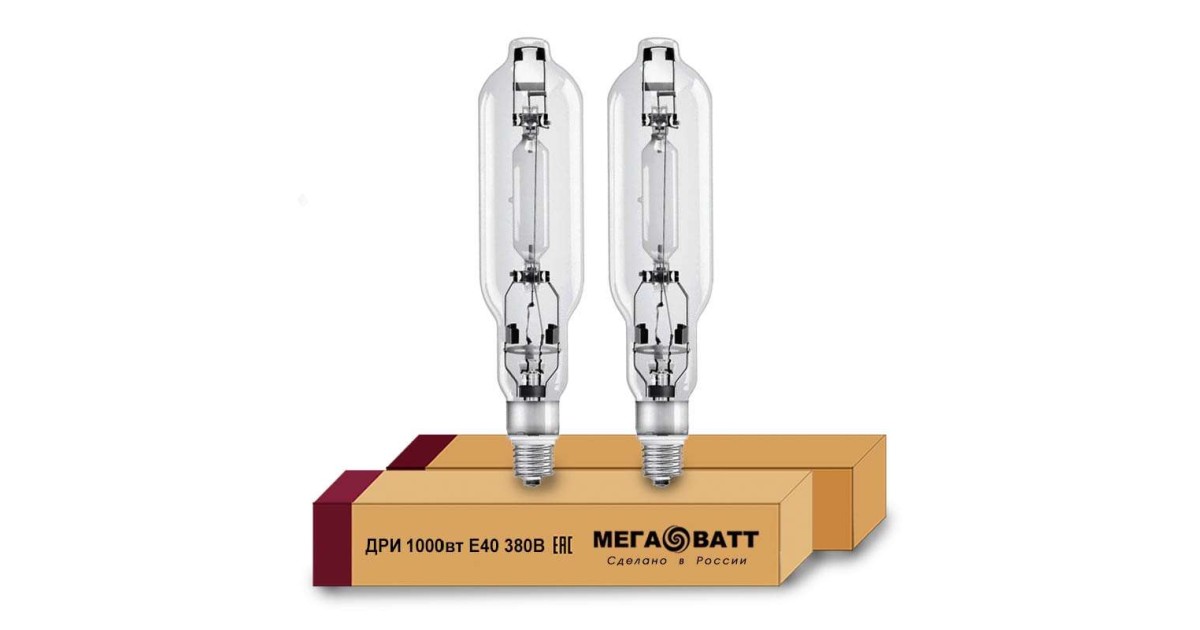 Купить Лампа газоразрядная металлогалогенная ДРИ 1000 380/4000К E40 (12) 03116 МЕГАВАТТ оптом в Москве