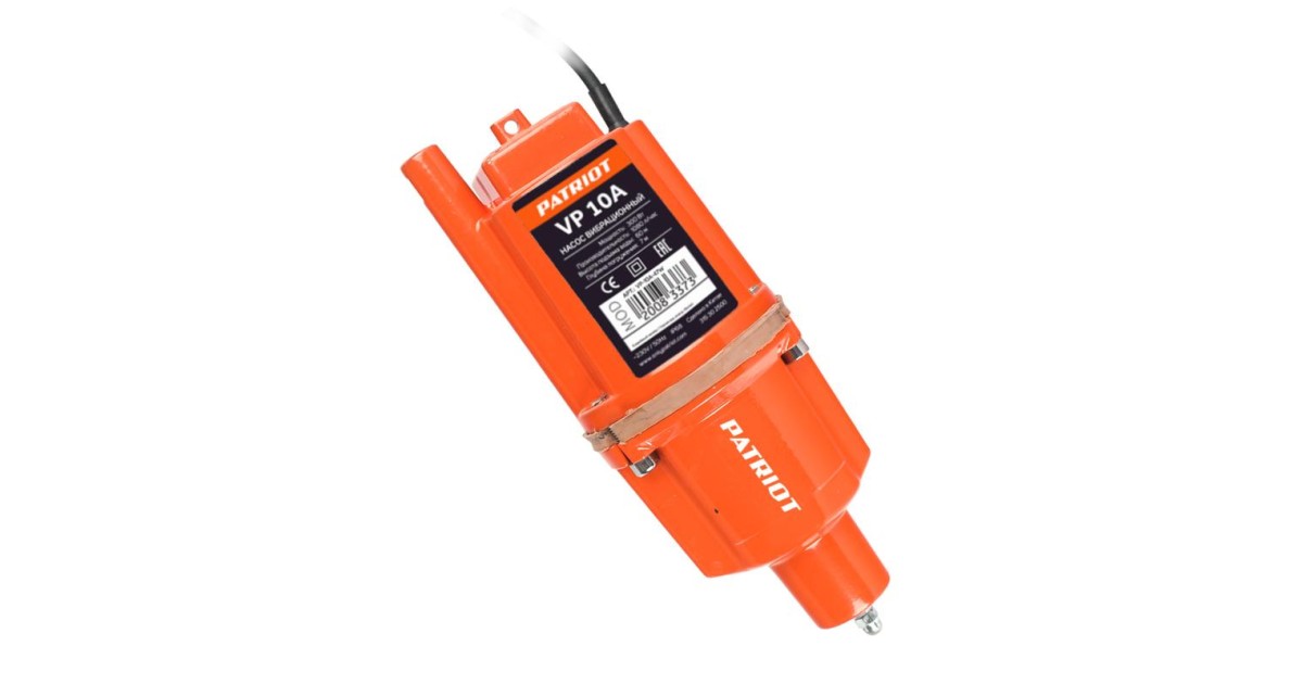 Купить Насос погружной вибрационный VP 10А нижний забор 300Вт 18л/мин H60м D96мм термозащита 315302500 PATRIOT оптом в Москве