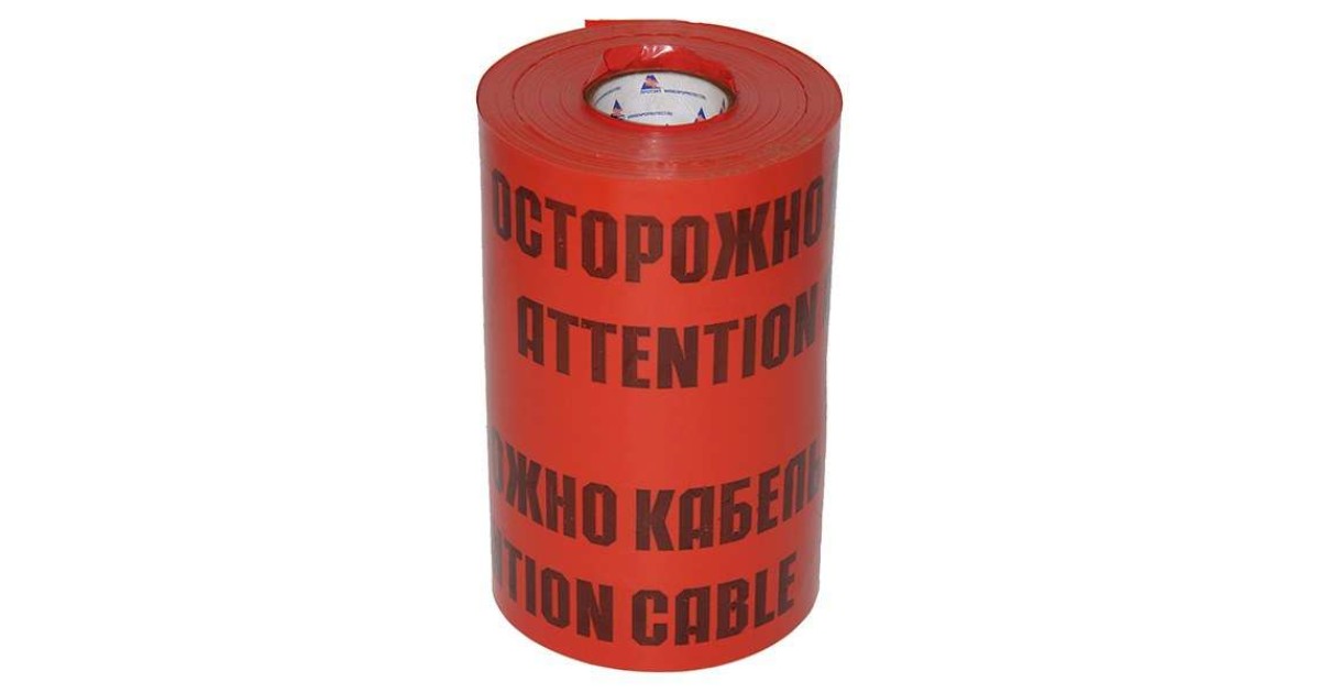 Купить Лента сигнальная ЛСЭ-450мм "Осторожно кабель" красн./черн. (рул.100м) 8275 Протэкт оптом в Москве