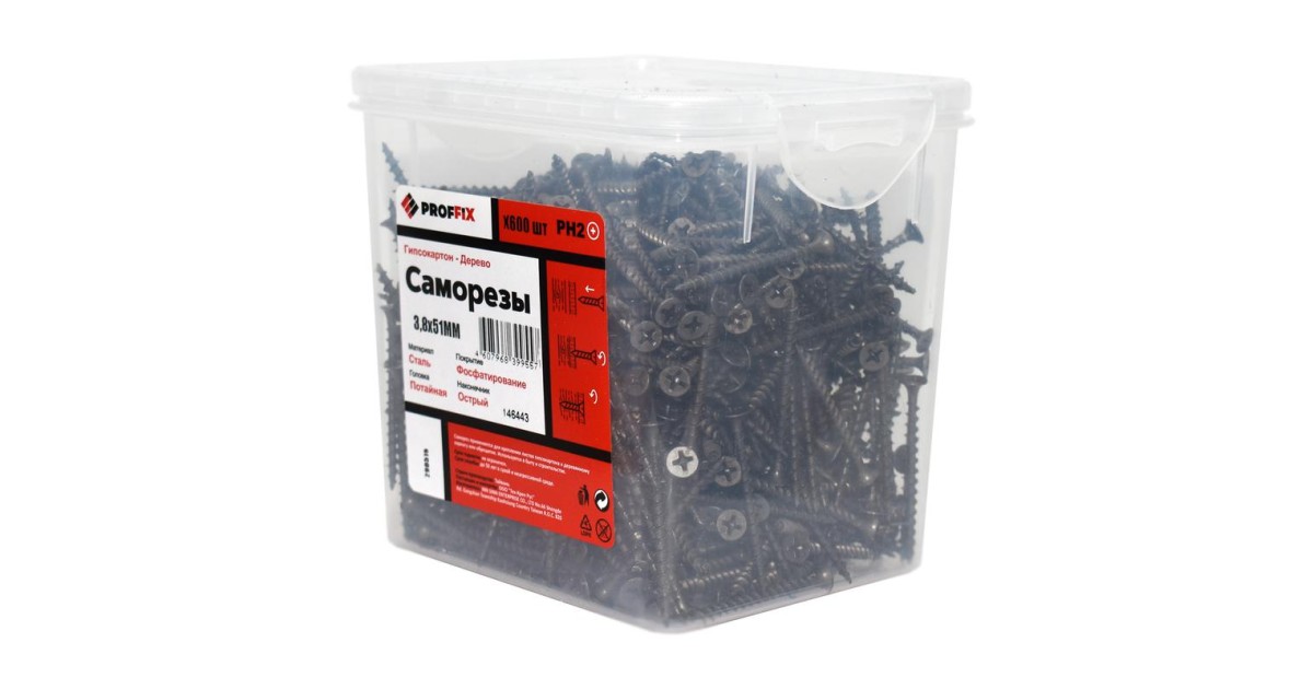 Купить Саморез усиленный гипсокартон-дерево 3.8х51 (TWN) (контейнер) (уп.600шт) Tech-Krep PRO/Zitar 146443 Zitar оптом в Москве