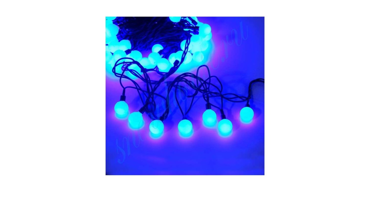 Купить Гирлянда светодиодная "Шарики" 100LED син. 2.4см наружняя соединяемая до 3мод. 4690601004321 SHLights оптом в Москве