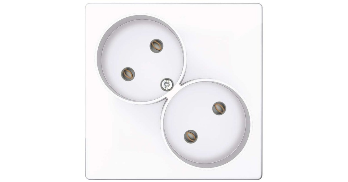 Купить Розетка 2-м СП 24 16А IP20 2х2P без защ. шторок механизм бел. 2450457-030 Simon оптом в Москве