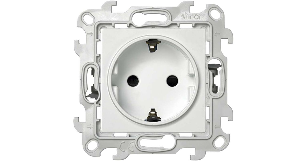 Купить Розетка 1-м СП 24 16А IP20 2P+E Push&Go защ. шторки механизм бел. 2420432-030 Simon оптом в Москве