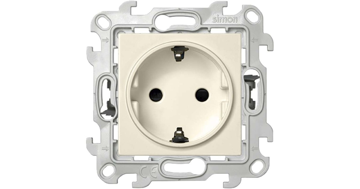 Купить Розетка 1-м СП 24 16А IP20 2P+E Push&Go защ. шторки механизм сл. кость 2420432-031 Simon оптом в Москве