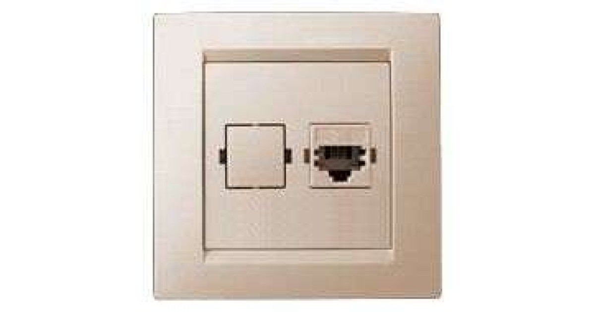 Купить Розетка телефонная RJ11 СП Simon15 IP20 сл. кость Simon 1590480-031 Simon оптом в Москве