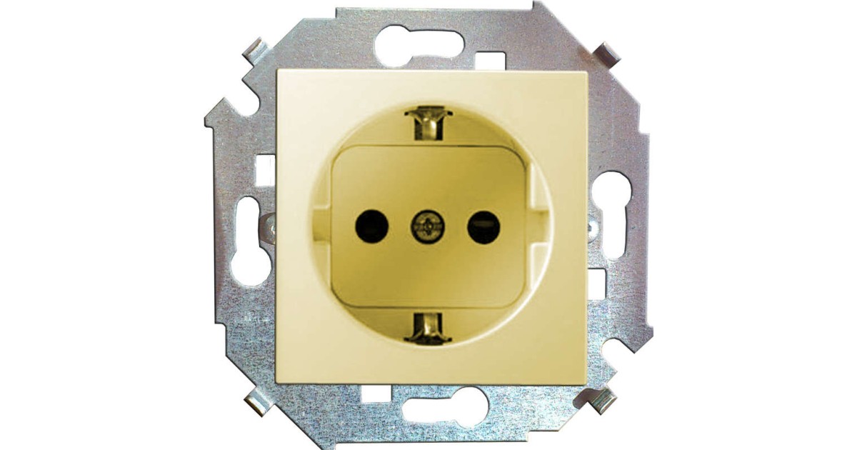 Купить Розетка 1-м СП 15 16А IP20 250В с заземл. Schuko защ. шторки винтов. клеммы механизм сл. кость 1591443-031 Simon оптом в Москве