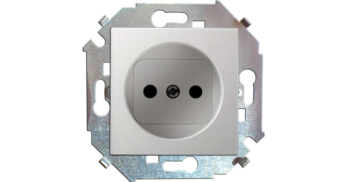 Купить Розетка 1-м СП 15 16А IP20 250В без заземл. защ. шторки винтов. клеммы механизм бел. 1591444-030 Simon оптом в Москве
