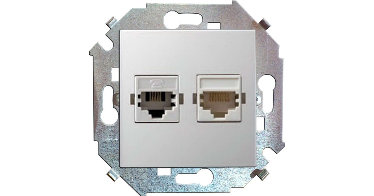 Купить Розетка телефонная 2-м СП Simon 15 RJ11 винтов. зажимы механизм бел. Simon 1591589-030 Simon оптом в Москве