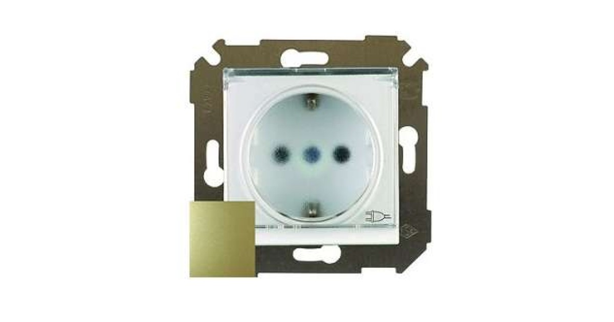 Купить Розетка 1-м СП Simon34 16А IP44 с заземл. защ. шторки с крышкой механизм бронз. Simon 34445-036 Simon оптом в Москве