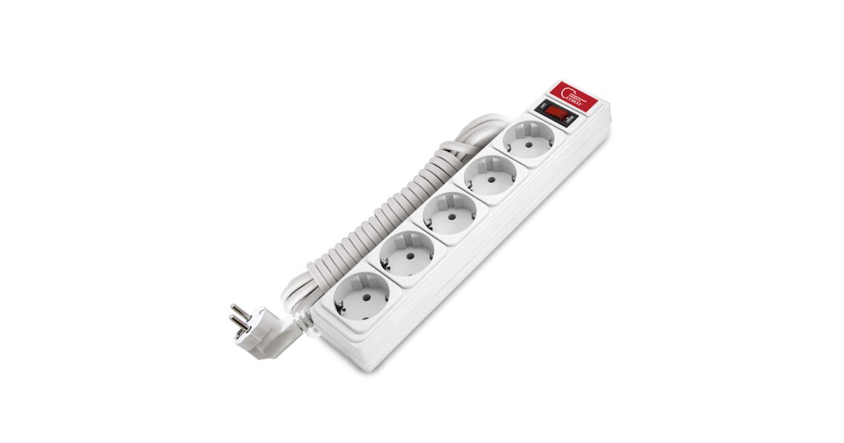 Купить Удлинитель с сетевым фильтром 5х5м 10А IP21 ПВС 3х0.75 бел. 1327 Союз оптом в Москве