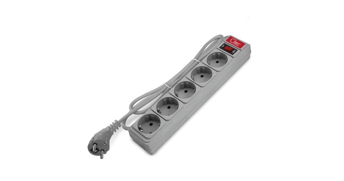 Купить Удлинитель с сетевым фильтром 5х1.8м 10А IP21 ПВС 3х0.75 сер. 1341 Союз оптом в Москве