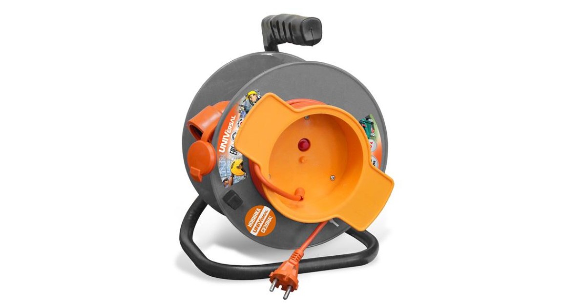 Купить Удлинитель на катушке 1х20м без заземл. 10А IP44 У10-028 ПВС 2х0.75 термозащита с выносн. розеткой 9633263 UNIVersal оптом в Москве