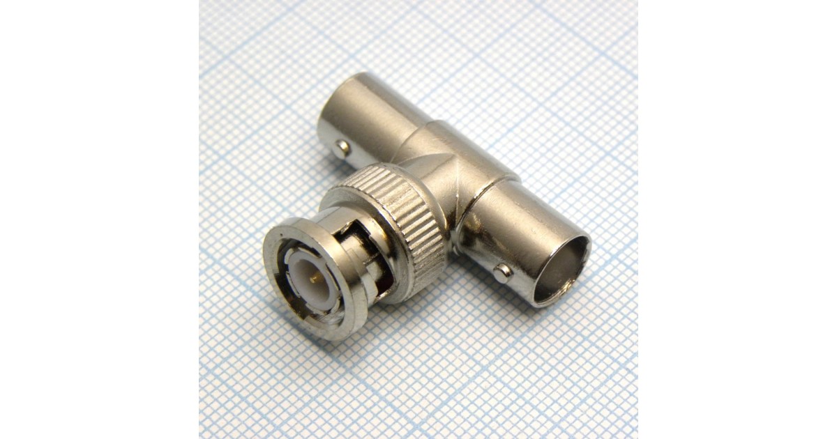Купить BNC штекер - 2*BNC гнезда (T-connector) . оптом в Москве