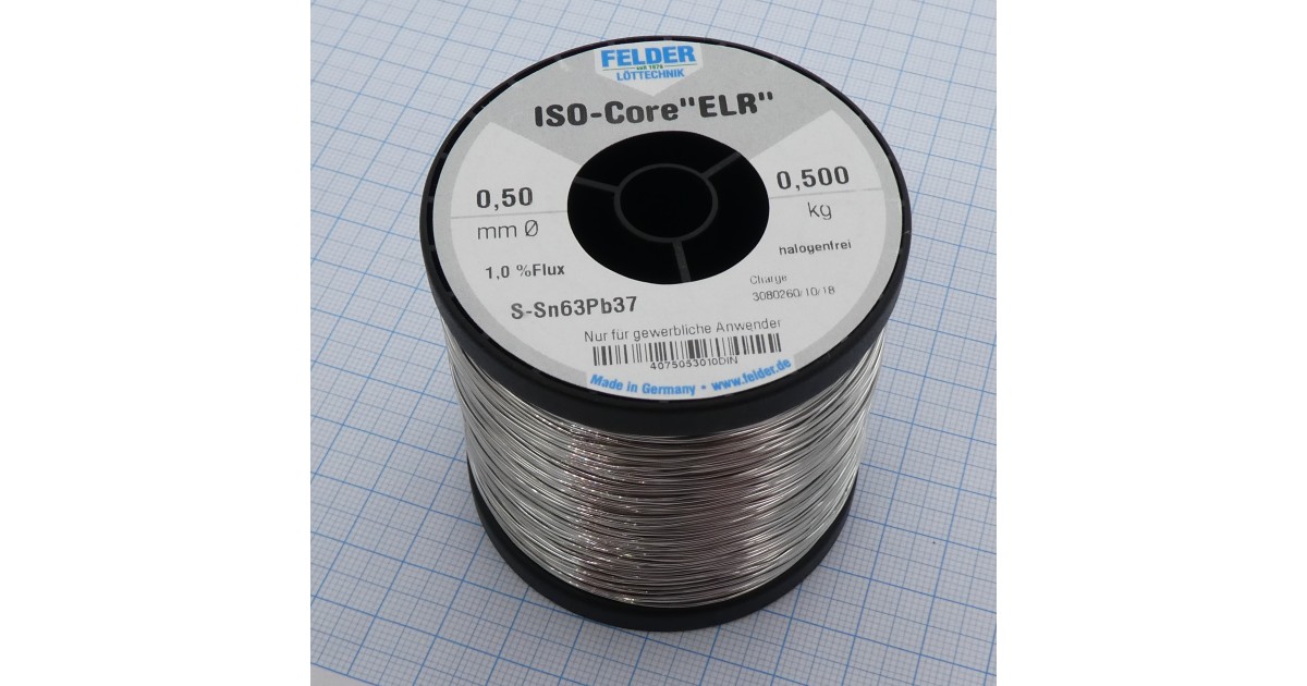 Купить Припой Sn63Pb37 ELR  0.5мм 500гр FELDER оптом в Москве