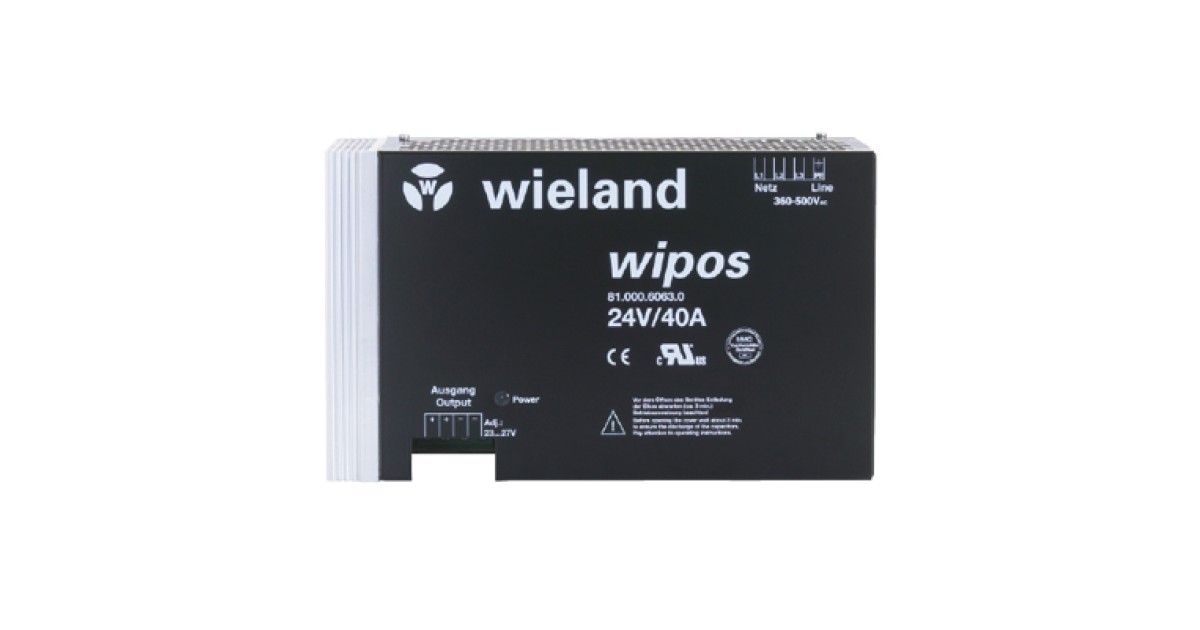 Купить Блок питания WIPOS 24VDC/40A 3PH H Wieland Electric оптом в Москве