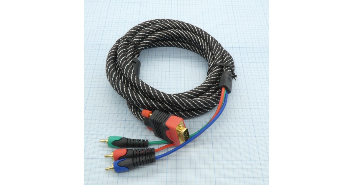 Купить Шнур VGA - 3RCA   (3.0м) SUOER оптом в Москве