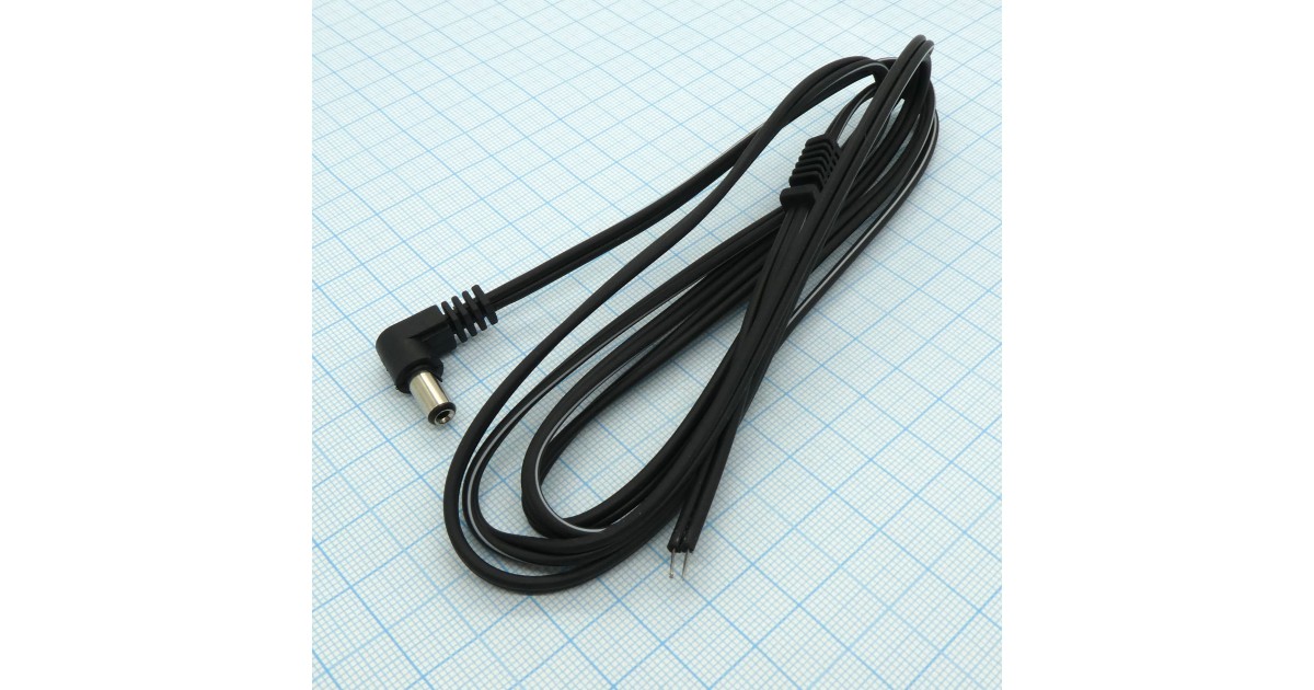 Купить штекер 5.5*2.1 угловой с шнуром 1.8М . оптом в Москве