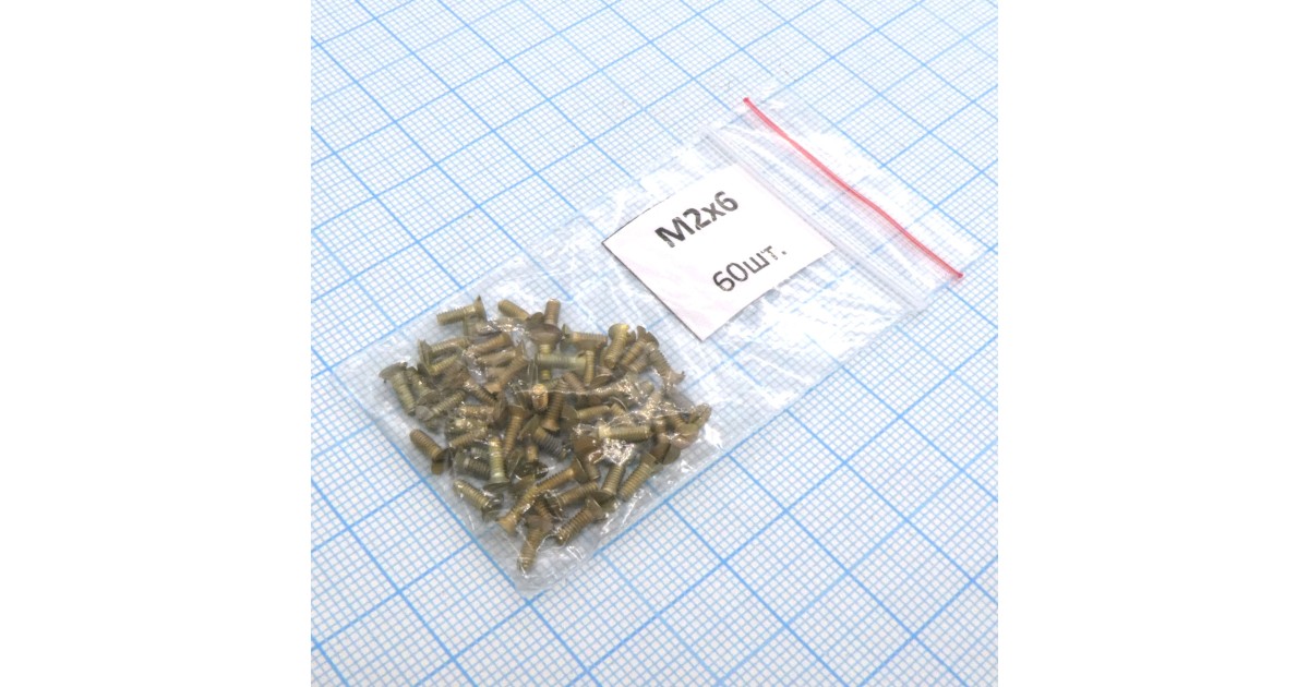 Купить Винт М2.0х 6 (60шт.) п/т (шлиц) Россия оптом в Москве