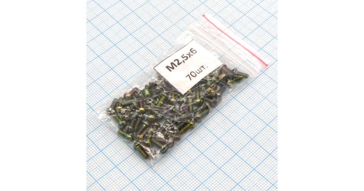 Купить Винт М2.5х 6 (70шт.) п/к (шлиц) Россия оптом в Москве