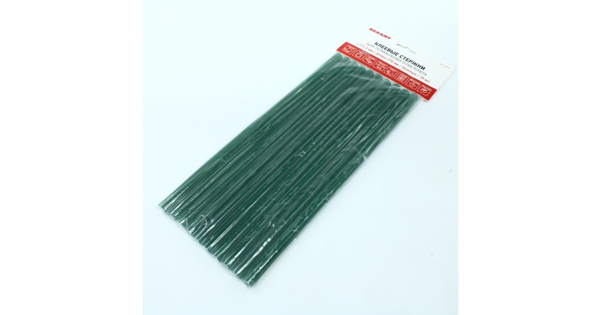 Купить Стержни клеевые 11мм,270мм, 10шт/уп зел Rexant оптом в Москве