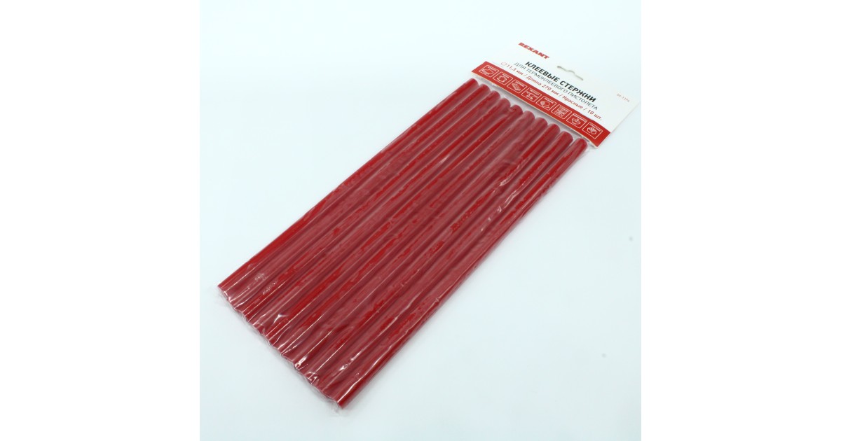 Купить Стержни клеевые 11мм,270мм, 10шт/уп крас Rexant оптом в Москве