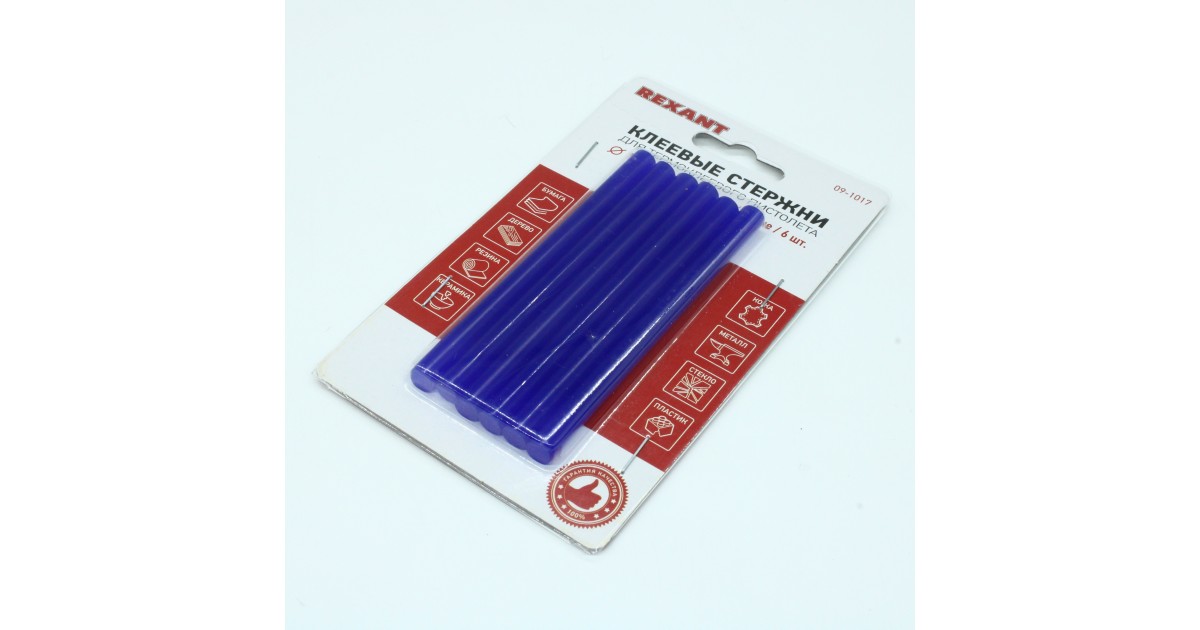 Купить Стержни клеевые 7мм,100мм, 6шт/уп,синие Rexant оптом в Москве