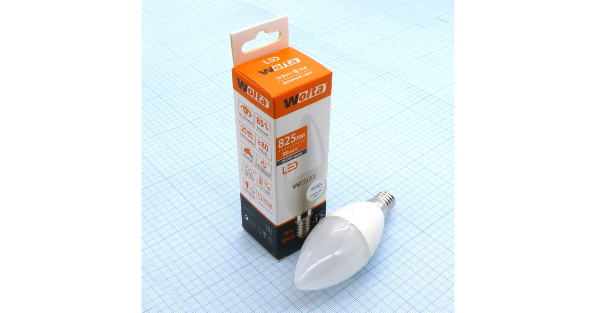 Купить Лампа LED Wolta  10W хол свеча (270) Wolta оптом в Москве