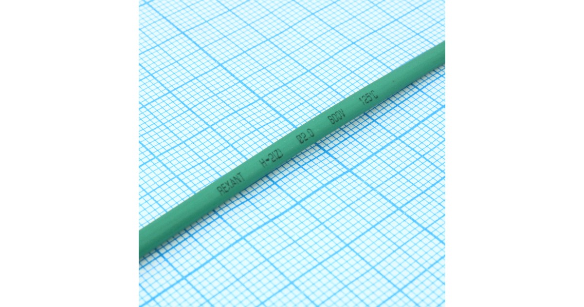 Купить Трубка термоусадочная ТУТ нг 2,0/1,0 зеленая Rexant оптом в Москве