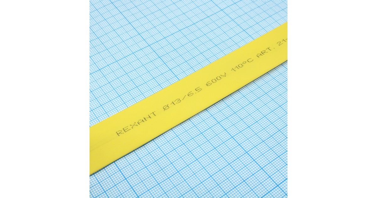 Купить Трубка термоусадочная ТУТ нг 13,0/6,5 желтая Rexant оптом в Москве