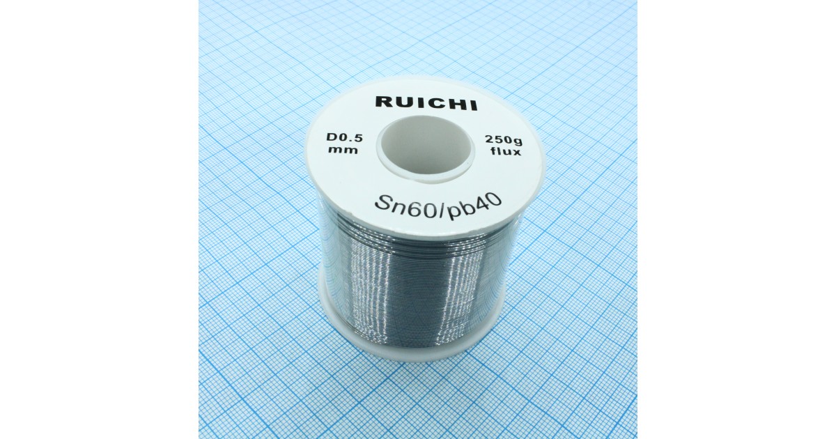 Купить Припой SN60/PB40 0,5мм 250гр  с флюсом RUICHI оптом в Москве