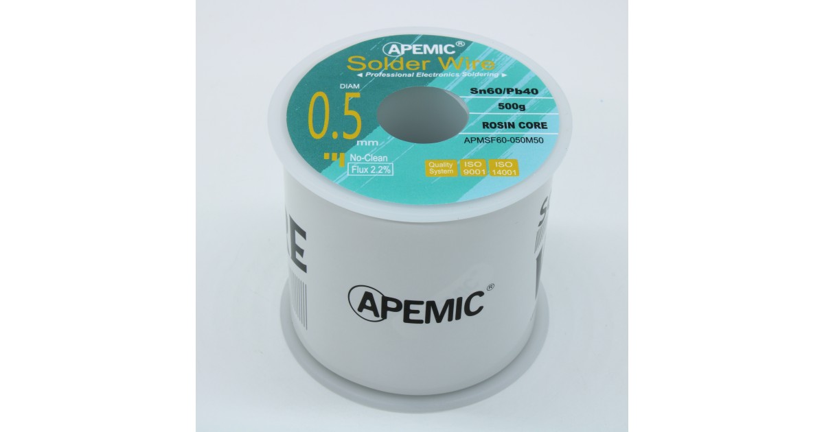 Купить Припой Sn60Pb40 ROL0 0.5мм 500гр APEMIC оптом в Москве