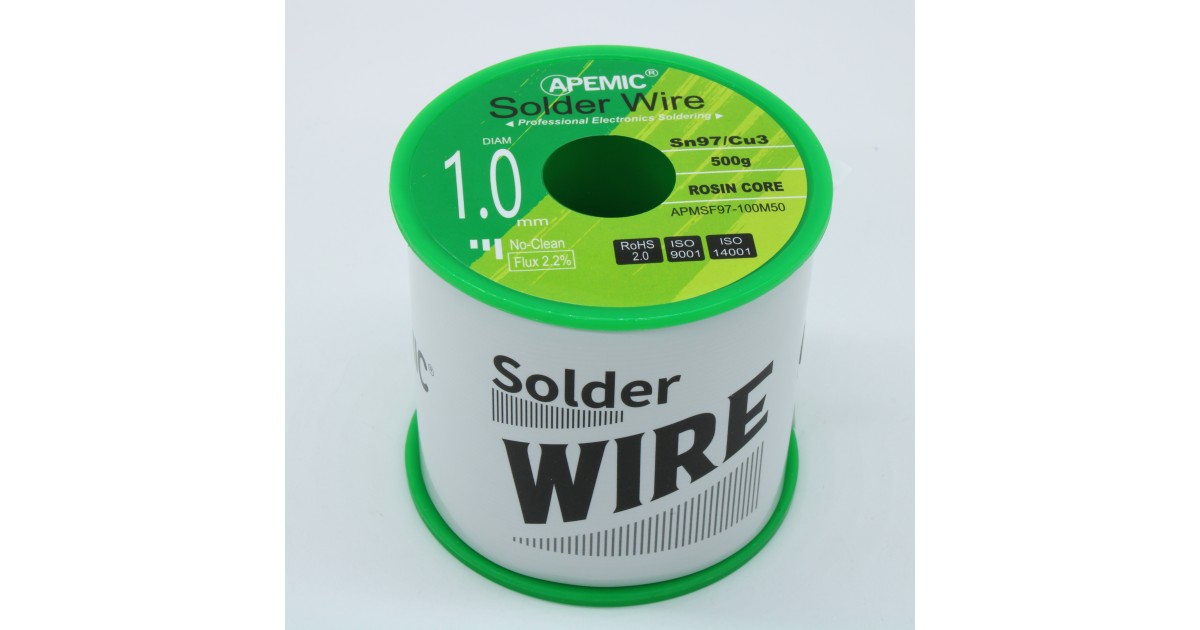 Купить Припой Sn97Cu3 ROL0 1.0мм 500гр APEMIC оптом в Москве