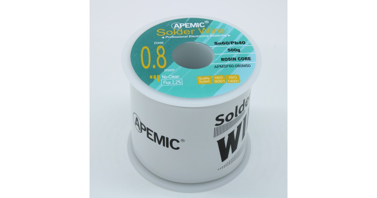 Купить Припой Sn60Pb40 ROL0 0.8мм 500гр APEMIC оптом в Москве